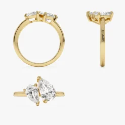 2.05 ctw 14k Toi et Moi Pear Shaped Lab Grown Diamond Ring - Ayla
