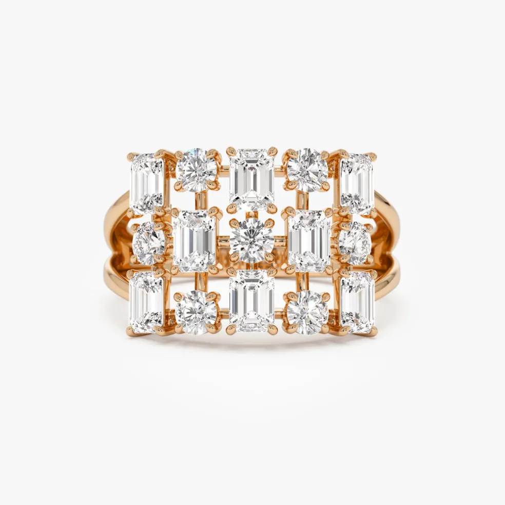 2.15 ctw Multi Shape Lab Grown Diamond Cocktail Ring - June
