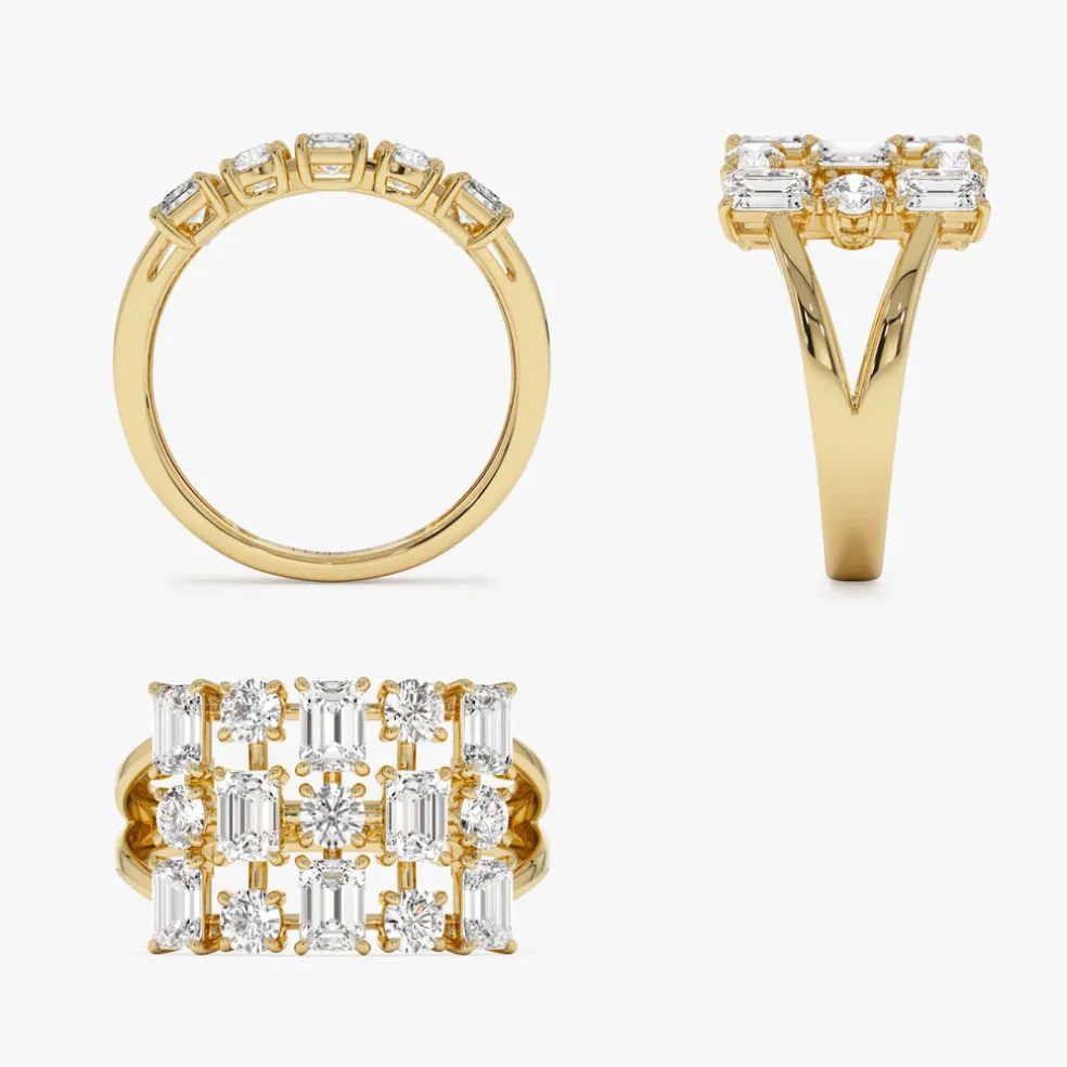 2.15 ctw Multi Shape Lab Grown Diamond Cocktail Ring - June