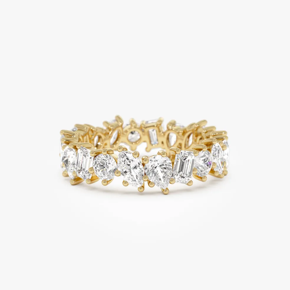 1.85 ctw Multi Shaped Lab Grown Full Eternity Diamond Wedding Ring - Reese