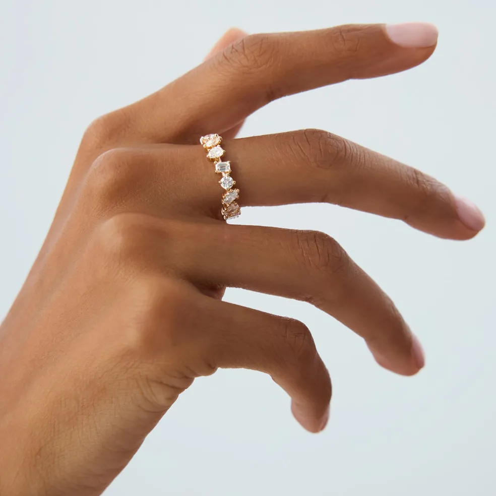 1.85 ctw Multi Shaped Lab Grown Full Eternity Diamond Wedding Ring - Reese