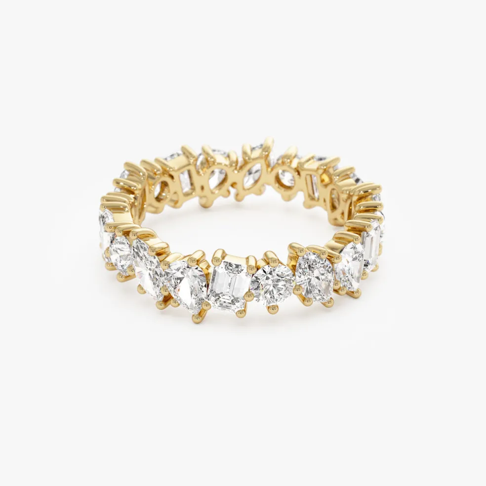 1.85 ctw Multi Shaped Lab Grown Full Eternity Diamond Wedding Ring - Reese