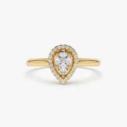Illusion Set Pear Shape Engagement Ring in 14k