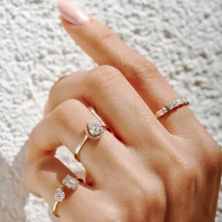 Illusion Set Pear Shape Engagement Ring in 14k