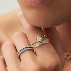 Illusion Set Pear Shape Engagement Ring in 14k