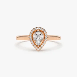 Illusion Set Pear Shape Engagement Ring in 14k