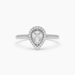 Illusion Set Pear Shape Engagement Ring in 14k