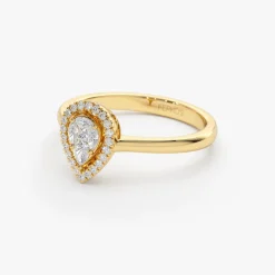 Illusion Set Pear Shape Engagement Ring in 14k