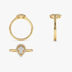 Illusion Set Pear Shape Engagement Ring in 14k