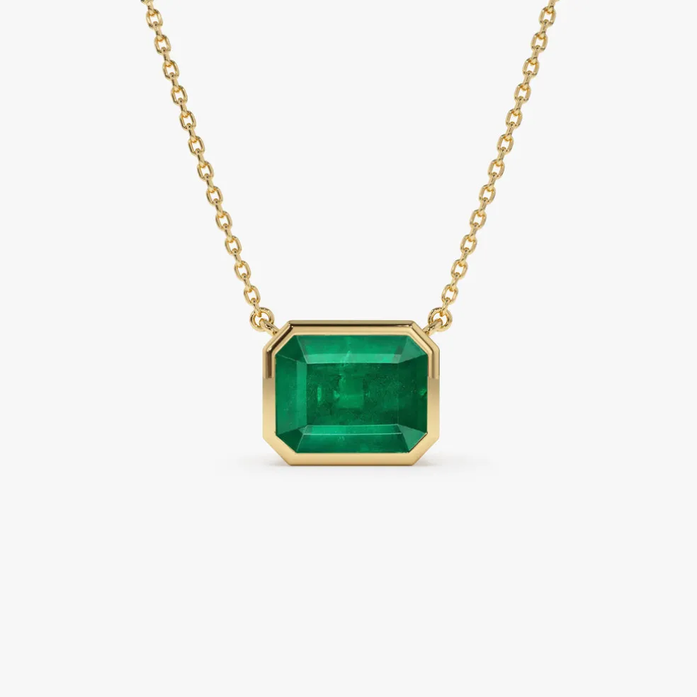 14k 1.50 - 2.20 Ctw Octagon Cut Bezel Setting Necklace