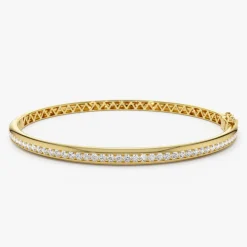 14k 1.00 Ctw Dome Diamond Bangle Bracelet