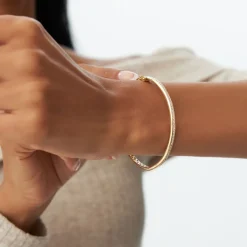14k 1.00 Ctw Dome Diamond Bangle Bracelet