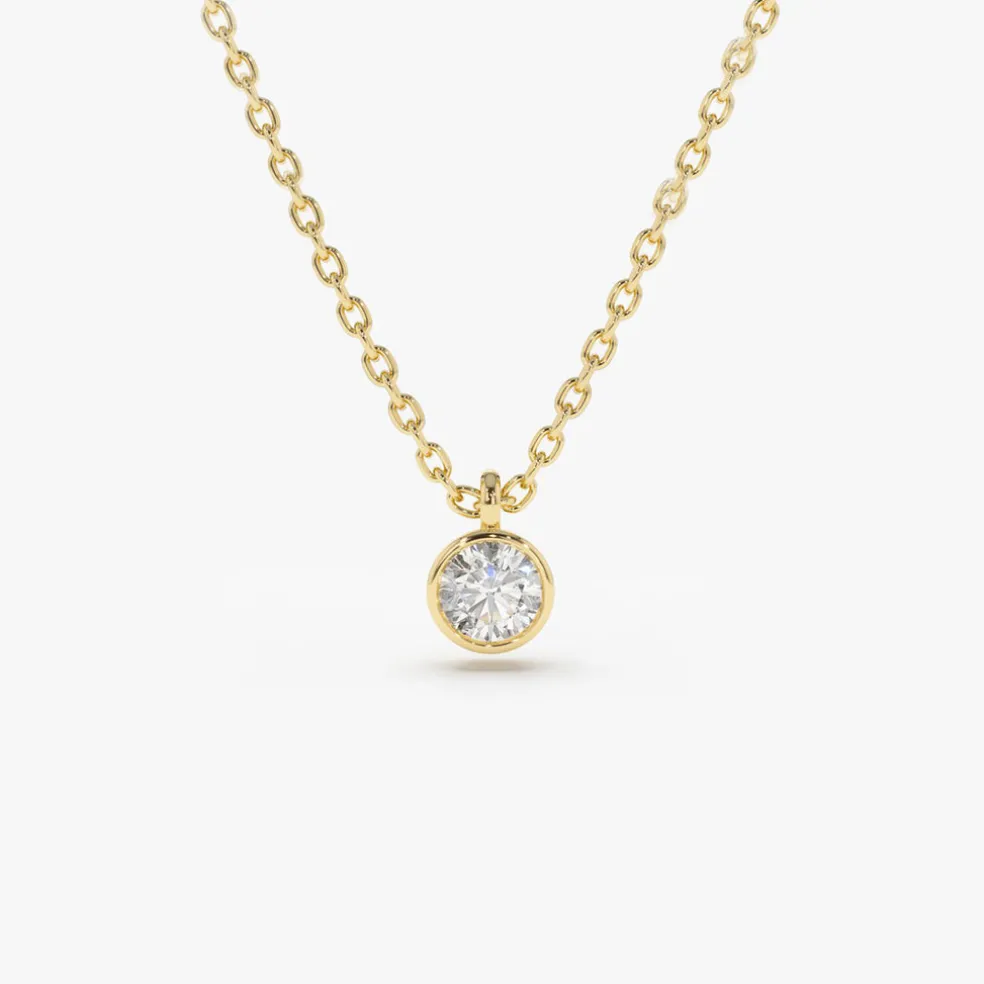 14K 0.20-0.50 ctw Diamond Solitaire on a Bail