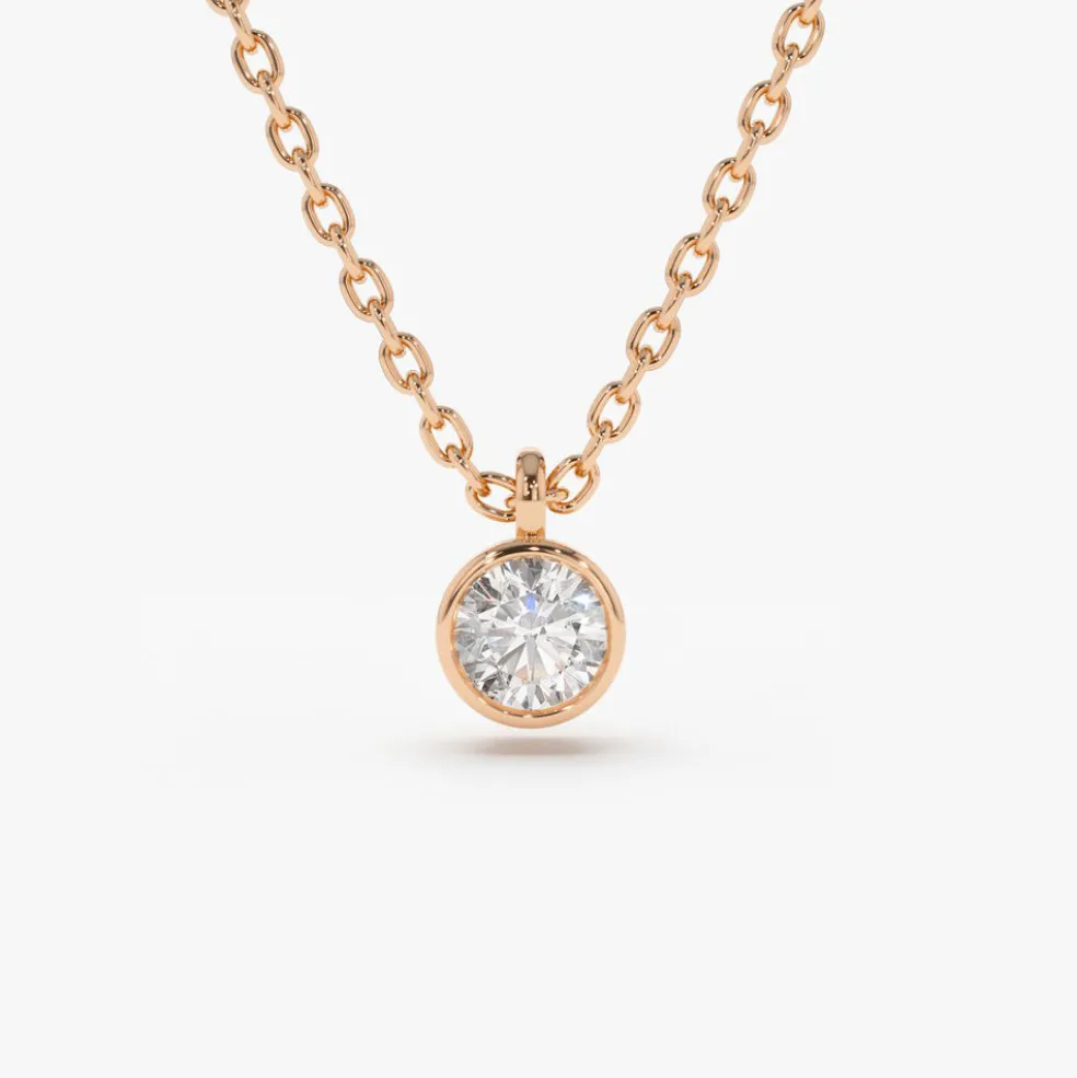 14K 0.20-0.50 ctw Diamond Solitaire on a Bail