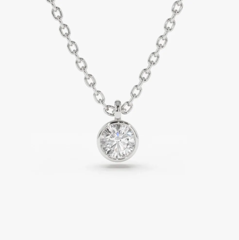 14K 0.20-0.50 ctw Diamond Solitaire on a Bail