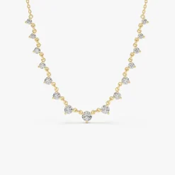 14k 0.85 ctw Solitaire Diamond Graduating Necklace