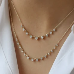 14k 0.85 ctw Solitaire Diamond Graduating Necklace