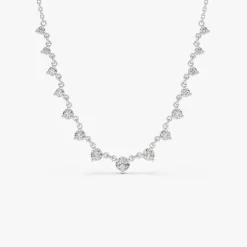 14k 0.85 ctw Solitaire Diamond Graduating Necklace