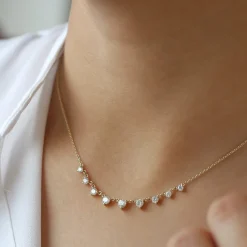 14k 1.05 ctw Solitaire Diamond Graduating Necklace