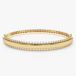 14k 0.85 Ctw Statement Diamond Bangle Bracelet