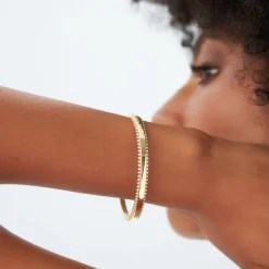 14k 0.85 Ctw Statement Diamond Bangle Bracelet