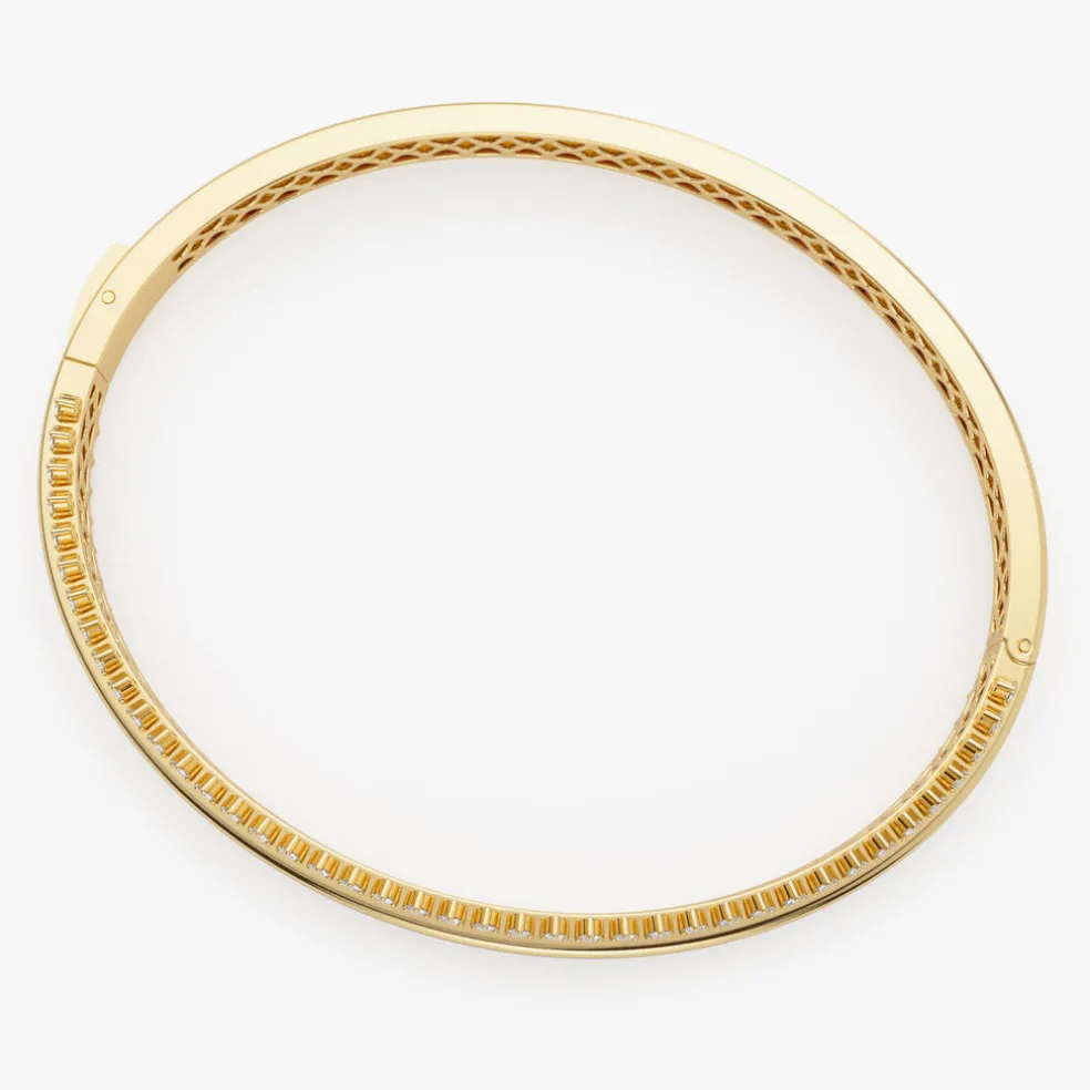 14k 0.85 Ctw Statement Diamond Bangle Bracelet