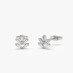 14k Dainty Minimal Baguette Diamond Studs