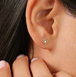 14k Diamond Clover Earrings