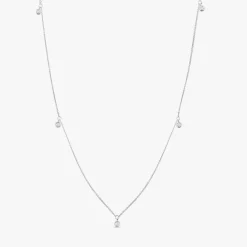 14k 5 Diamond Dangle Necklace
