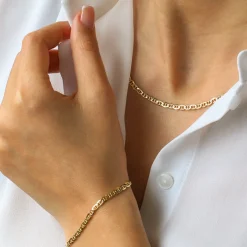 14k 3.5 MM Mariner Chain Link Bracelet