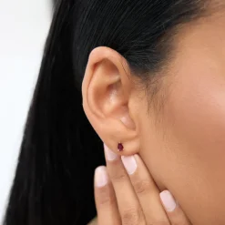 14K Pear Shaped Ruby Stud Earrings