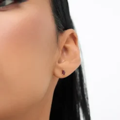 14K Pear Shaped Ruby Stud Earrings