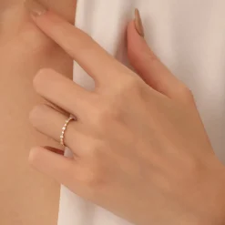 14k 4 Prong Petite Natural Diamond Ring