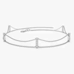 14k 5 Station Diamond Bar Bracelet