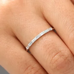 14K 7 Stone Baguette Diamond Wedding Ring