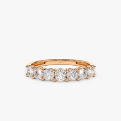 14k 7 Stone Basket Setting Diamond Ring