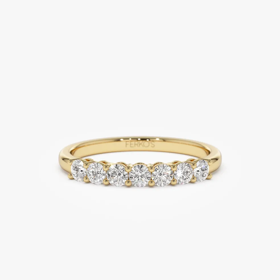 14k 7 Stone Basket Setting Shared Prong 0.40ctw
