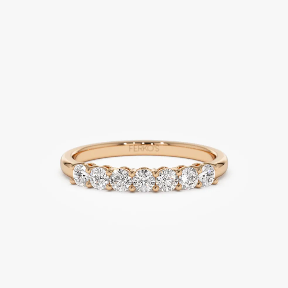 14k 7 Stone Basket Setting Shared Prong 0.40ctw