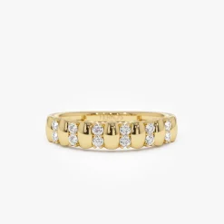 14K Alternating Diamond Bar Band