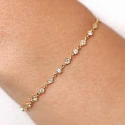 14K Art Deco Diamond Milgrain Bracelet