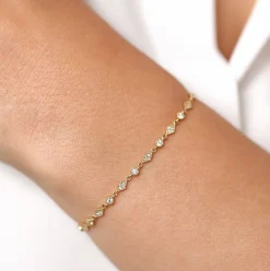 14K Art Deco Diamond Milgrain Bracelet