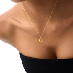 14K Asscher Cut Bezel Set Citrine Necklace