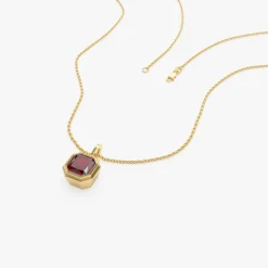 14K Asscher Cut Bezel Set Peridot Necklace