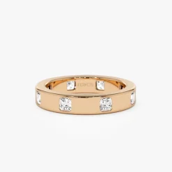 14k Asscher Cut Full Eternity Flush Setting Diamond Band