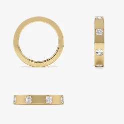 14k Asscher Cut Full Eternity Flush Setting Diamond Band