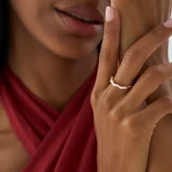 14k Asymetrical Baguette Diamonds Ring