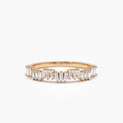 14k Asymetrical Baguette Diamonds Ring