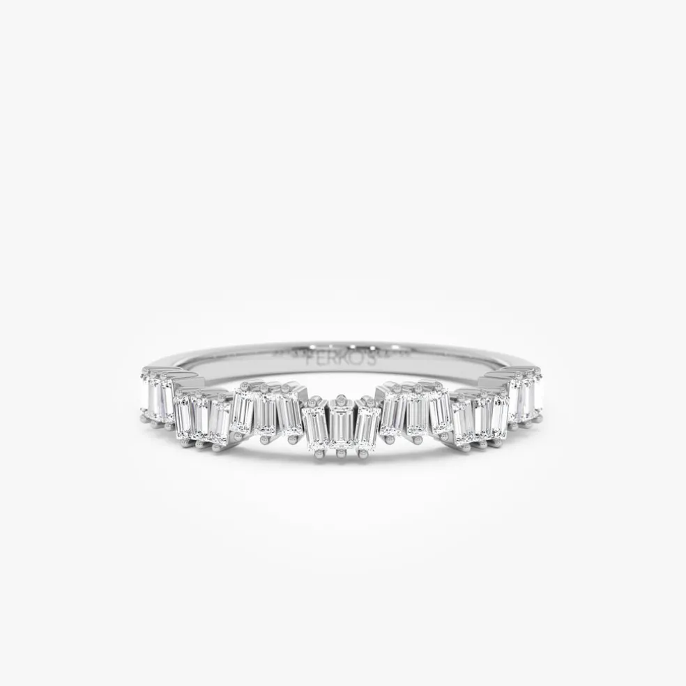 14k Asymetrical Baguette Diamonds Ring