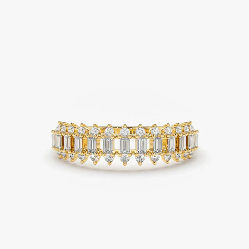14K Bagguete Diamond Anniversary Ring