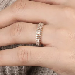 14K Bagguete Diamond Anniversary Ring